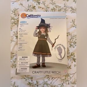 Kids Halloween Costume Set, Crafty Little Witch, 4-6 yo, Halloween Dress